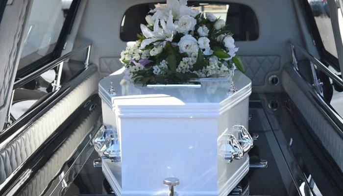 This representational picture shows a casket placed inside a funeral car. — Pixabay/File
