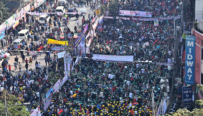Bangladesh Nationalist Party activists gather during an anti-government rally in Dhaka, Bangladesh. — AFP/File