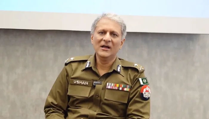 Punjab IG Dr Usman Anwar while speaking in this still taken from a video released on October 24, 2023. — X/@OfficialDPRPP