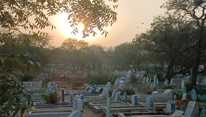 This representational image taken on March 1, 2023, shows a general view of a graveyard in Karachi. — Geo.tv