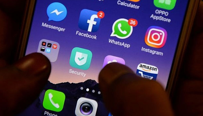 Phone apps for Facebook, Instagram, WhatsApp, among other social networks on a smartphone in Chennai, India, on March 22, 2018. . — AFP File