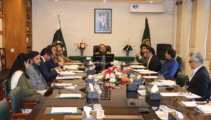 Federal Minister Madad Ali Sindhi while chairing the 1st meeting of the Steering Committee of Prime Minister’s Youth Skills Development Programme by NAVTTC in Islamabad on December 13, 2023. — Facebook/Ministry of Federal Education and Professional Training Pakistan