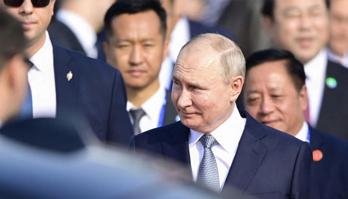 Russias President Vladimir Putin arrives at Beijing Capital International Airport to attend the Third Belt and Road Forum in Beijing on October 17, 2023.  . — AFP File