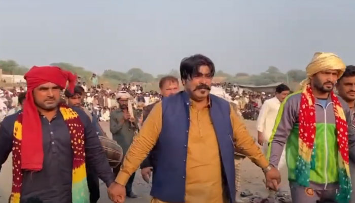 The wrestlers can be seen in the pre-match ceremony on Dec 9, 2023 at Bahawalpur Stadium. —YouTube screengrab