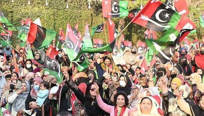 Female supporters of the PPP can be seen during a party rally in Punjab on December 13, 2023. — Facebook/PPP Lahore