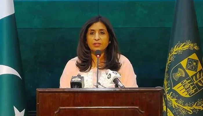 The spokesperson at the Foreign Office Mumtaz Zahra Baloch during a press briefing on December 13, 2023. — Facebook/Radio Pakistan News
