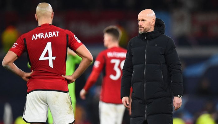 Manchester Uniteds Dutch manager Erik Ten Hag after the UEFA Champions League group A football match between Manchester United and FC Bayern Munich at Old Trafford stadium in Manchester, northwest England, on Dec. 12, 2023. — AFP