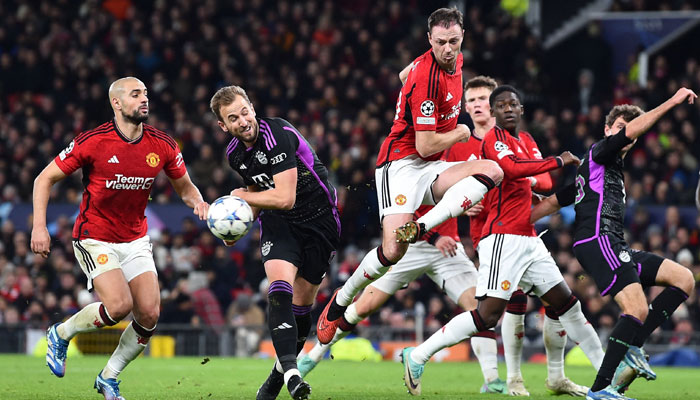 Harry Kane in action during the UEFA Champions League Group A football match between Manchester United and FC Bayern Munich at Old Trafford stadium in Manchester, northwest England, on December 12, 2023. — AFP