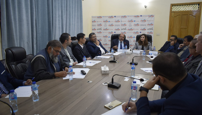 Dr Zafar Nawaz Jaspal, professor of the School of Politics and IR at Quaid-e-Azam University speaks during a roundtable discussion at PICSS on December 14, 2023. — Facebook/PICSS -Pakistan Institute for Conflict and Security Studies