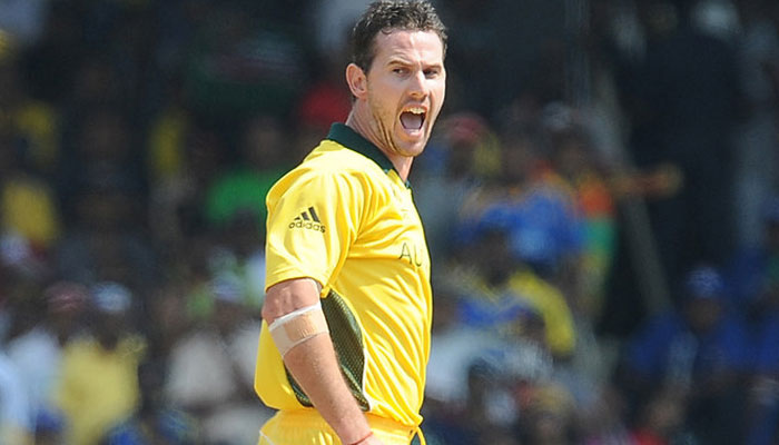 Australia bowler Shaun Tait celebrates after dismissing Sri Lankan batsman Tillekeratne Dilshan during their Cricket World Cup match at the R. Premadasa Stadium in Colombo on March 5, 2011.. — AFP File