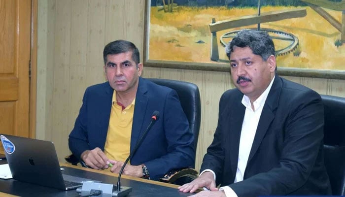 DG Punjab Sports Board Dr Asif Tufail while speaking during a three-day workshop on capacity building and prevention of injuries at the National Hockey Stadium on October 19, 2023. — X/@Sports_BoardPB