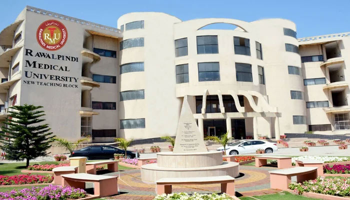 Rawalpindi Medical University building can be seen. — Facebook/Rawalpindi Medical University
