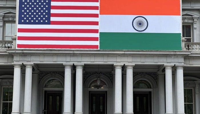 US and Indian flags on the White House on June 20, 2023. — AFP