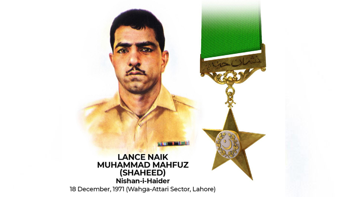 This image released on December 18, 2023, shows Lance Naik Muhammad Mahfooz Shaheed (Nishah-e-Haider) on his 52nd Martyrdom Day. — X/@PakistanFauj