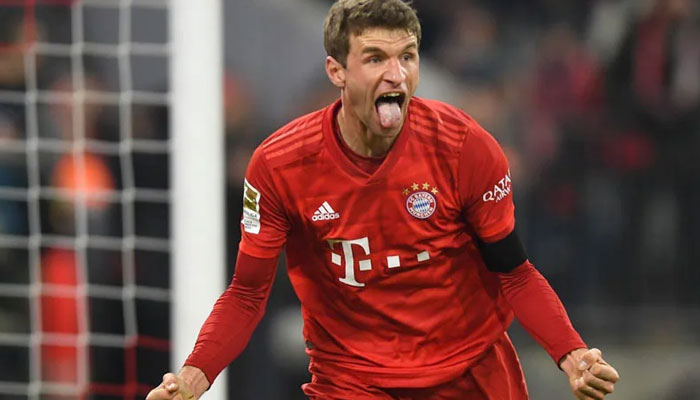 Thomas Mueller celebrates a goal for Bayern Munich. . — AFP File