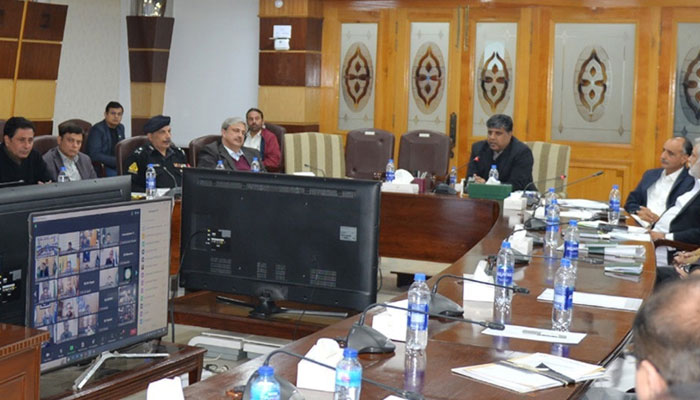 Chief Secretary Nadeem Aslam Chaudhary of KP chairs a meeting of the Secretaries Committee on December 13, 2023. — Facebook/Chief Secretary Khyber Pakhtunkhwa