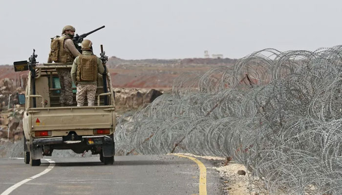 Jordanian soldiers patrol the border with Syria. — AFP/File