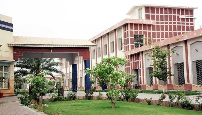 This image shows a building of the Sheikh Ayaz University. — Facebook/Shaikh Ayaz University Shikarpur