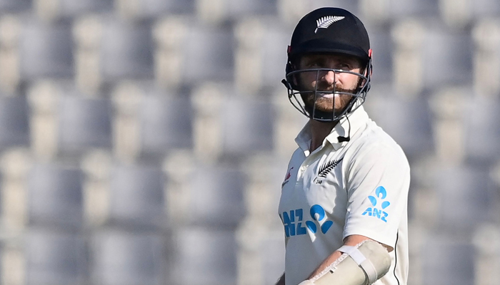 New Zealands Kane Williamson walks back to the pavilion after his dismissal during the fourth day of the first Test cricket match between Bangladesh and New Zealand at the Sylhet International Cricket Stadium in Sylhet on December 1, 2023. — AFP