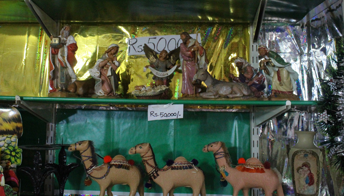 A photograph of the imported Italian Christmas crib available at the store. — Photo by author
