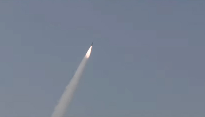 A successful flight test of the Fatah-II weapon system is seen in this still taken from a video released on December 27, 2023. — YouTube/ISPR Official