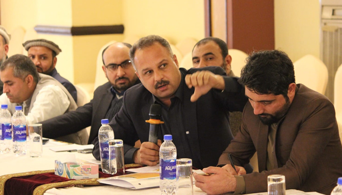 Syed Saadat Jahan, deputy director of communication, speaking at the KPIC.—Facebook/Khyber Pakhtunkhwa Information Commission-KPIC