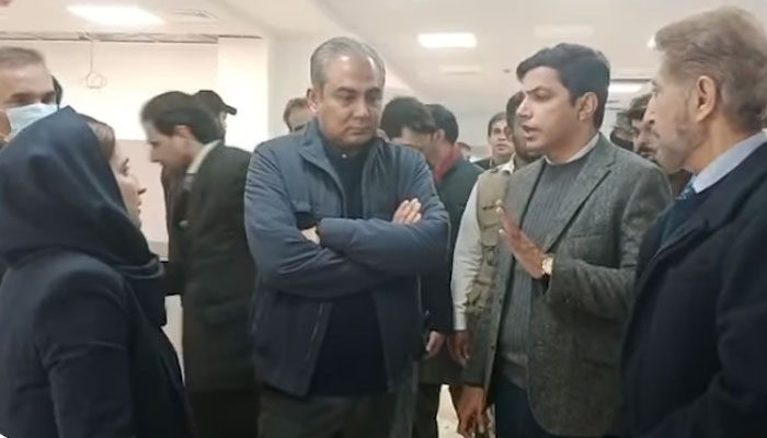 The screenshot of the video released on Dec 28, 2023 shows Chief Minister Punjab Mohsin Naqvi on visit of the Mayo Hospital. — Facebook/GovtofPunjabPK