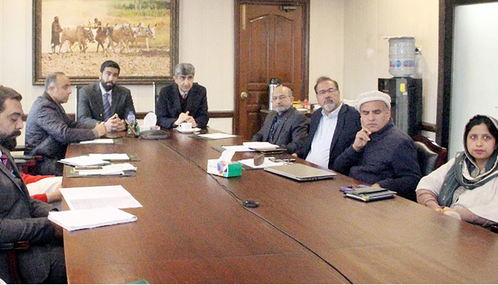 Minister for Planning and Development Bilal Afzal chaired a meeting at the P&D Board on Dec 28, 2023. — Facebook/dgprpunjab.newsroom