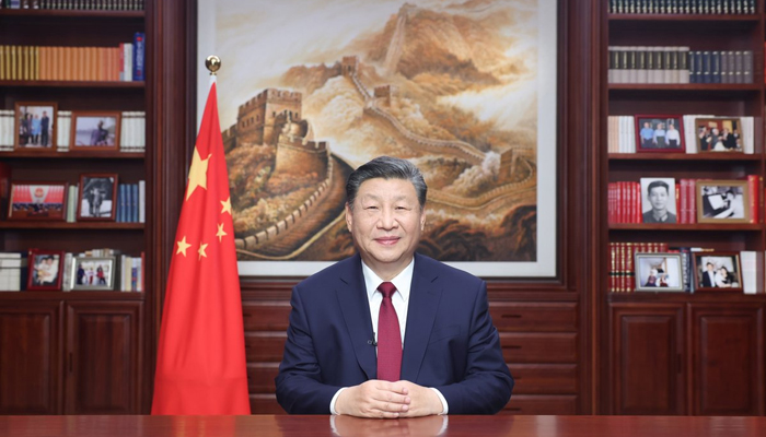 Chinese President Xi Jinping sits in this image released on December 31, 2023. — X/@SpokespersonCHN