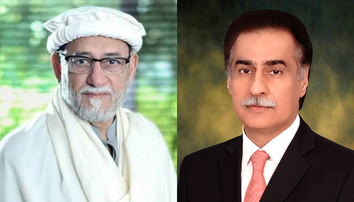 Pakistan Muslim League Nawaz (PMLN) leaders Rohail Asghar and Ayaz Sadiq (R). — Facebook/Sheikh Rohale Asghar/NA website