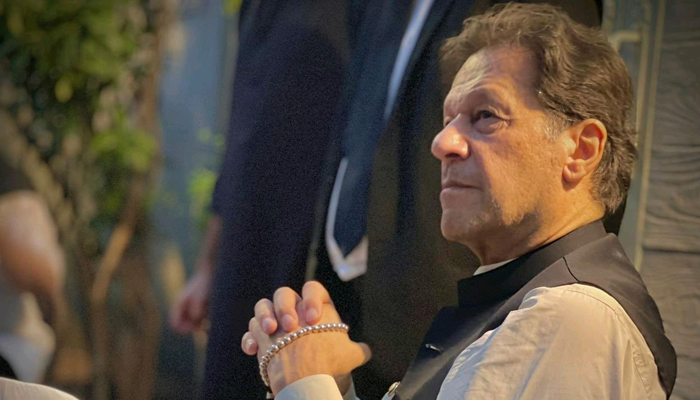 Former premier Imran Khan looks on in this image on June 15, 2023. — Facebook/Ali Nawaz Awan