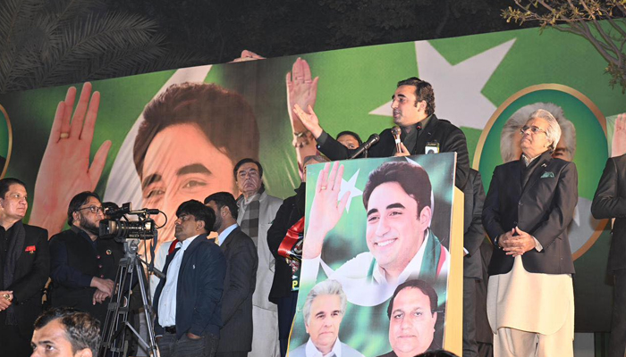 Pakistan Peoples Party Chairman Bilawal-Bhutto Zardari addresses a public gathering in Lahore on January 4, 2024. — Facebook/Pakistan Peoples Party - PPP