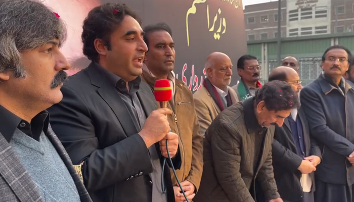 Pakistan Peoples Party (PPP) Chairman Bilawal Bhutto Zardari addresses corner meetings in constituency NA-127 on January 7, 2024. — Facebook/Pakistan Peoples Party - PPP