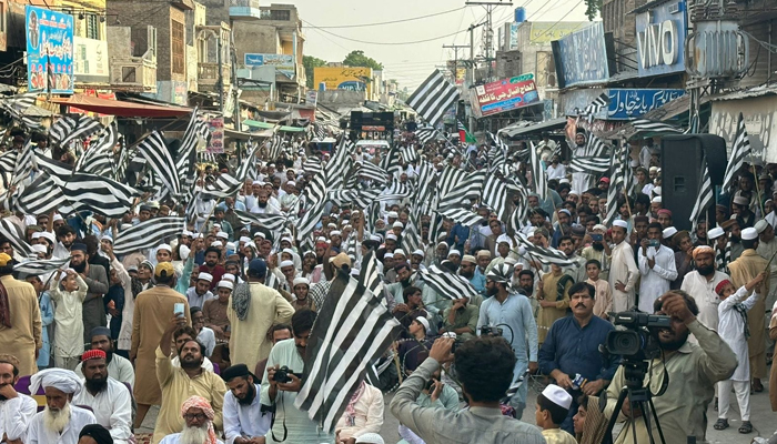 JUI-F party workers during a party rally on September 23, 2023. — Facebook/ Jamiat Ulama-e-Islam Pakistan