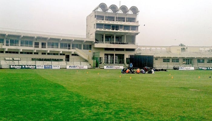 A pre-renovation picture of Arbab Niaz Stadium. - X/@JAfridi10