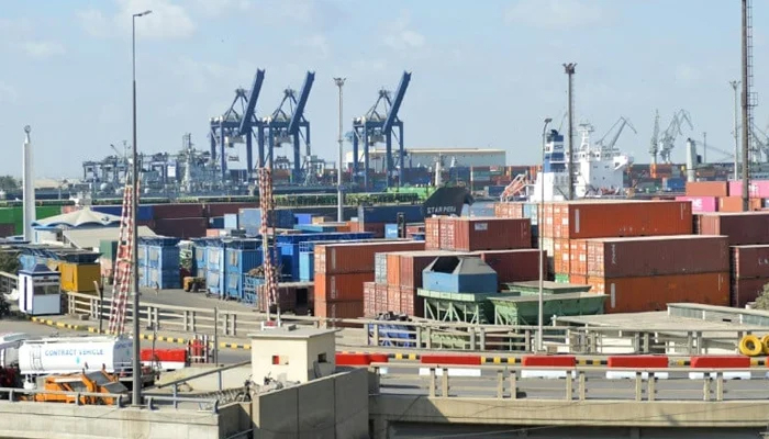 Containers have been held up at Karachis port. — AFP/File