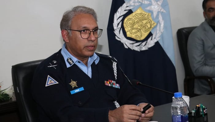Inspector General of Police (IGP), Islamabad Dr. Akbar Nasir chairs a meeting on January 2, 2024. — Facebook/Islamabad Police