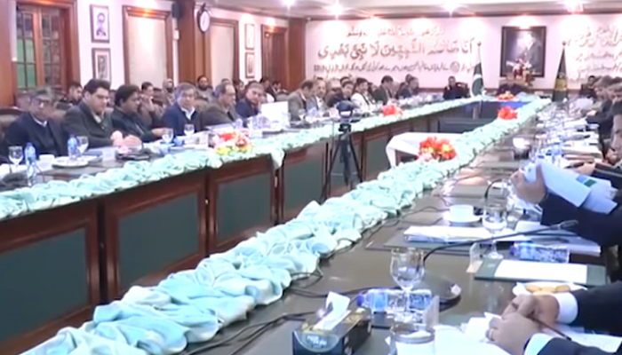 Chief Minister Mohsin Naqvi chairs the 35th cabinet meeting in this still on January 11, 2024. — Facebook/Govt of Punjab