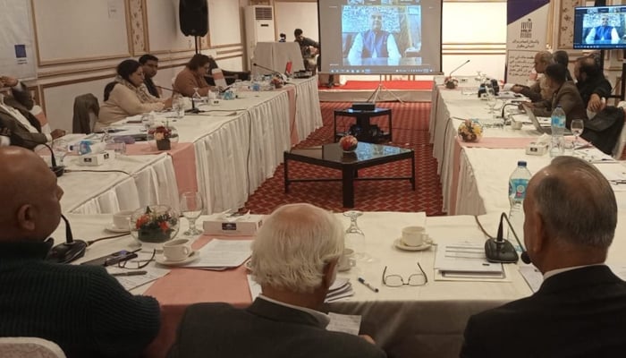 Human Rights Commission of Pakistan officials sit during a one-day ‘Round-table meeting on the need for a National Commission for Minorities on January 11, 2024. — Facebook/Human Rights Commission of Pakistan