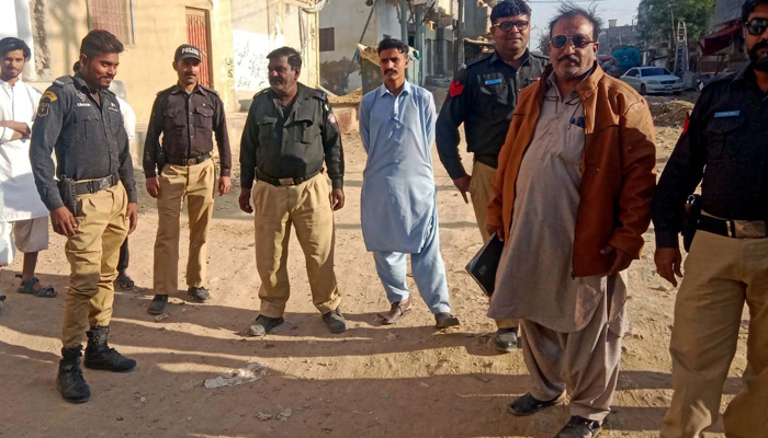 Police officials carry out the combing search operation against criminals as security was tightened in city on January 9, 2024. — PPI