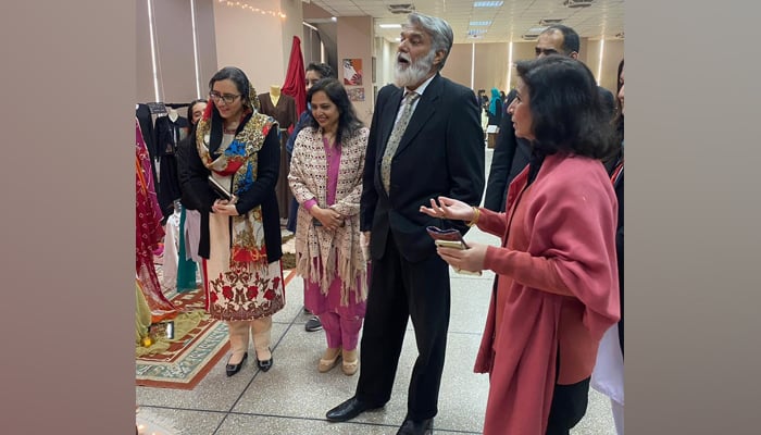 DG Federal Directorate of Education Tanveer Ahmed during the annual exhibition Enchanted World of Art and Creativity in Islamabad on January 11, 2024. — Facebook/FDE-Federal Directorate of Education