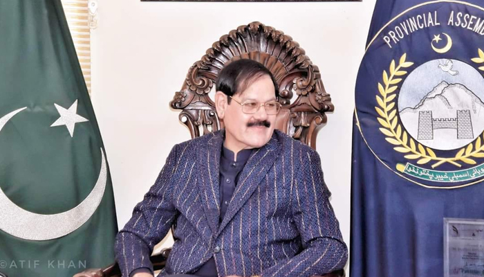 Khyber Pakhtunkhwa Assembly Speaker Mushtaq Ghani can be seen in this image on August 12, 2023. — Facebook/Mushtaq Ahmed Ghani