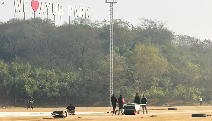 Rawalpindi’s Ayub Park Cricket Ground where preparations are undeway for its first women’s tournament match. — x/TheRealPCB