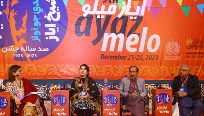 Participants speak during a session at Ayaz Melo in Hyderabad on December 29, 2023. —Facebook/Ayaz Melo