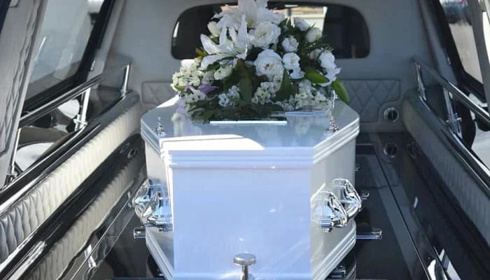 This representational picture shows a casket placed inside a funeral car. — Pixabay/File