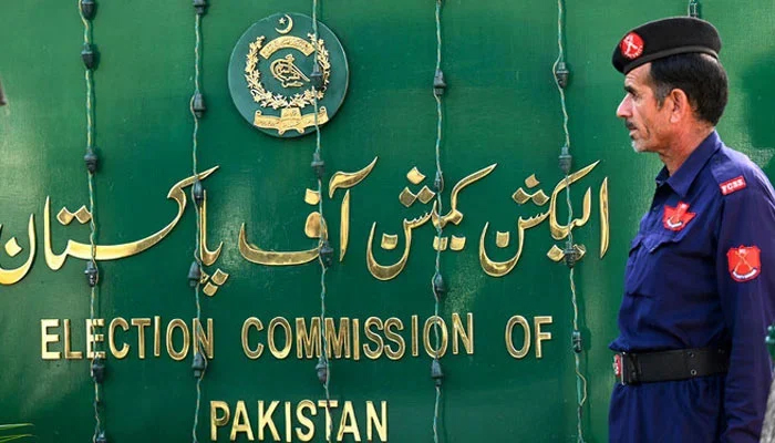 The Election Commission of Pakistan (ECP) sign board can be seen in Islamabad. — AFP/File