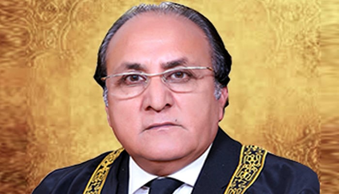 Chief Justice (CJ) Azad Jammu and Kashmir (AJK) Supreme Court Justice Raja Saeed Akram Khan can be seen in this image. — Radio Pakistan/File