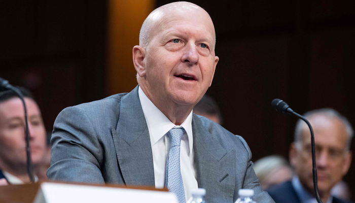 Goldman Sachs CEO David Solomon testifies during a Wall Street oversight hearing by the Senate Banking, Housing, and Urban Affairs Committee on Capitol Hill in Washington, DC, December 6, 2023.