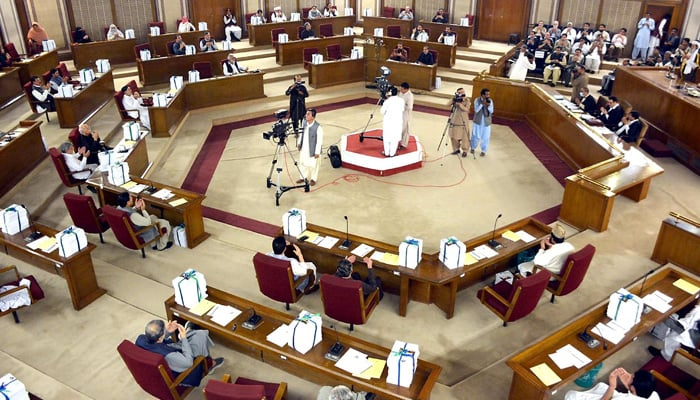 A view of Balochistan Assembly during the budget session on June 20, 2023. — INP