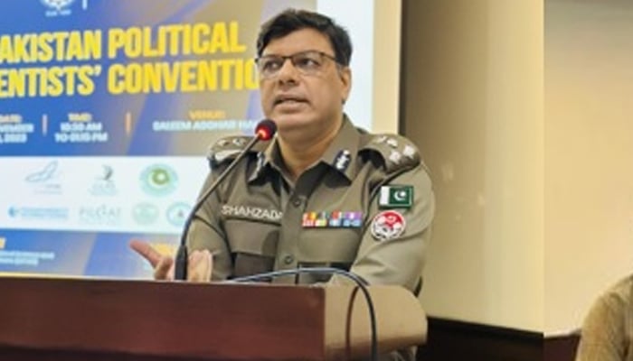 Additional IG Operations Punjab Shahzada Sultan addresses an event. — Punjab Police Website